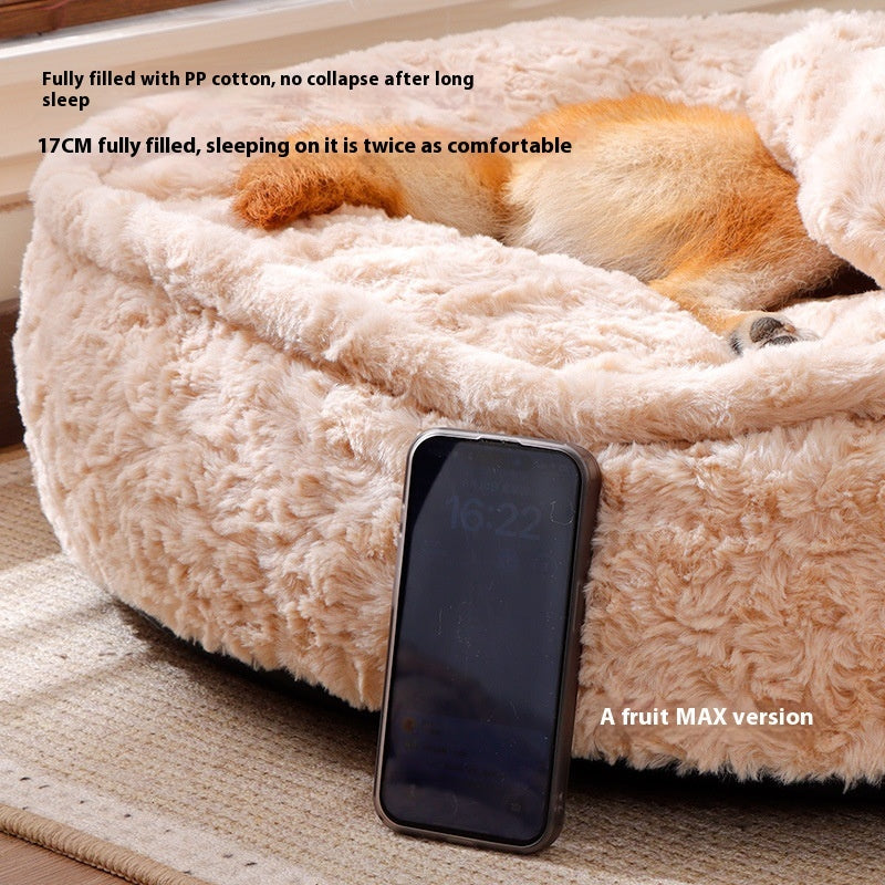 PAWRIO™ Round Nest Pet Bed – Cozy, Washable & Soft
