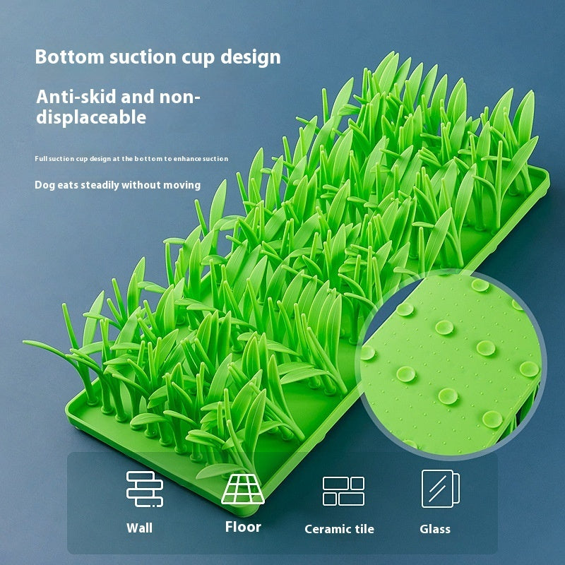 Pawrio™  Silicone Dog Lick Mat – Slow Feeder with Grass Design