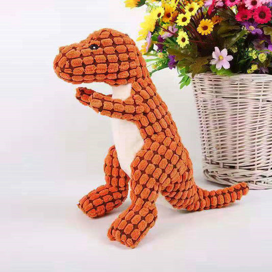 Interactive Dino Plush Dog Toy | Squeaky Chew Toy