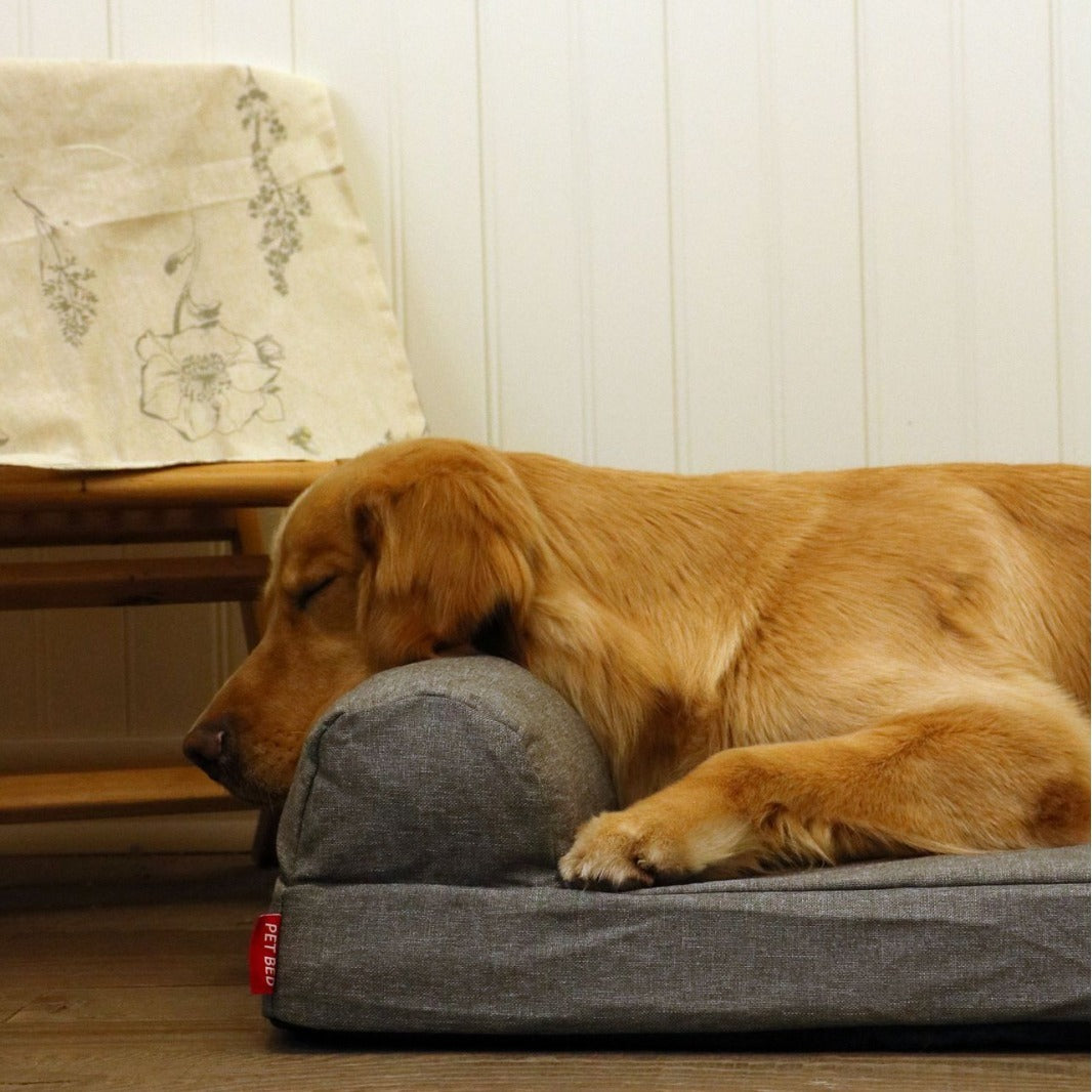 PAWRIO™ Waterproof Memory Foam Dog Bed – Washable Linen Comfort