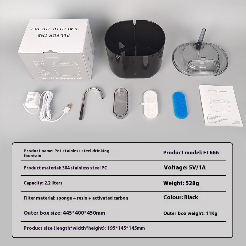 PAWRIO™ Smart Alloy Pet Water Fountain – Clean, Quiet & Filtered Hydration