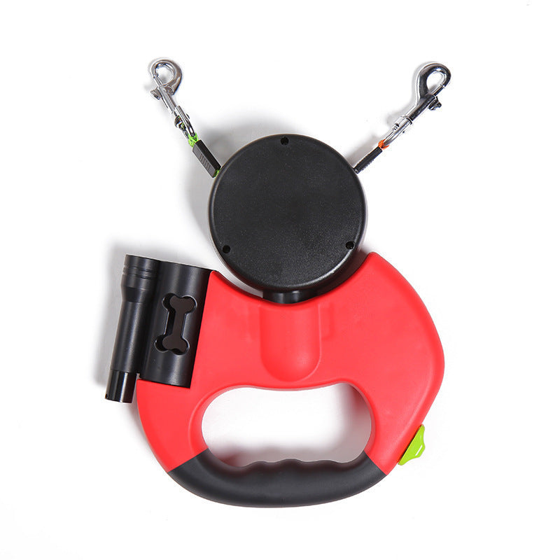 Pawrio™ Retractable Dog Leash For Small Dogs Reflective Dual Pet Leash Lead 360 Swivel No Double Dog Walking Leash With Lights Pet Products