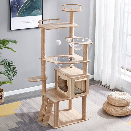 PAWRIO™ Plush Cat Tree – Multi-Level Climber, Nest & Scratcher