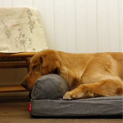 PAWRIO™ Waterproof Memory Foam Dog Bed – Washable Linen Comfort