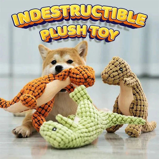 Pawrio™ Interactive Dino Plush Dog Toy | Squeaky Chew Toy