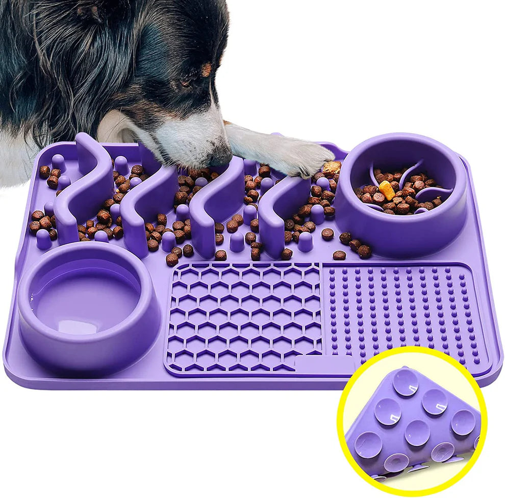 Pawrio™ Multi-Functional Pet Licking Mat – Slow Feeder Bowl Pad