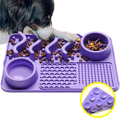 Pawrio™ Multi-Functional Pet Licking Mat – Slow Feeder Bowl Pad