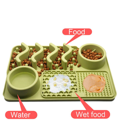 Pawrio™ Multi-Functional Pet Licking Mat – Slow Feeder Bowl Pad