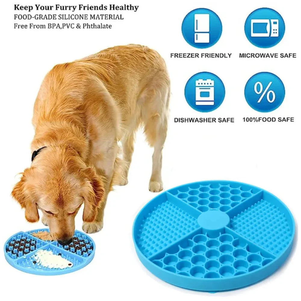 Pawrio™ Round Silicone Dog Lick Mat – Slow Feeder Pad