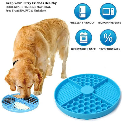 Pawrio™ Round Silicone Dog Lick Mat – Slow Feeder Pad