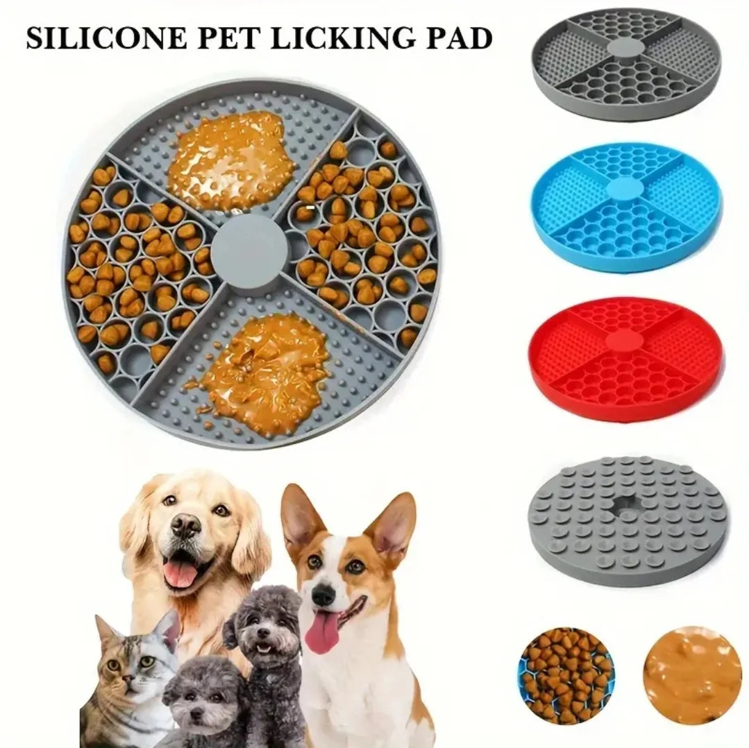 Pawrio™ Round Silicone Dog Lick Mat – Slow Feeder Pad