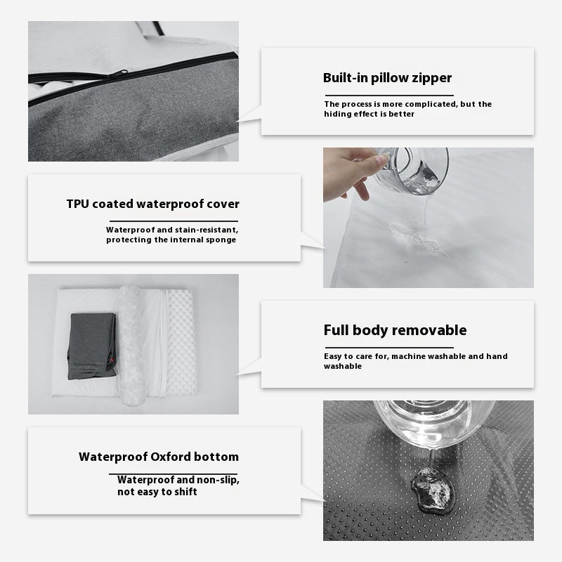 PAWRIO™ Waterproof Memory Foam Dog Bed – Washable Linen Comfort