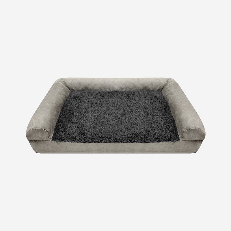 PAWRIO™ Orthopedic Waterproof Dog Bed – Suede & Fleece Removable Cover