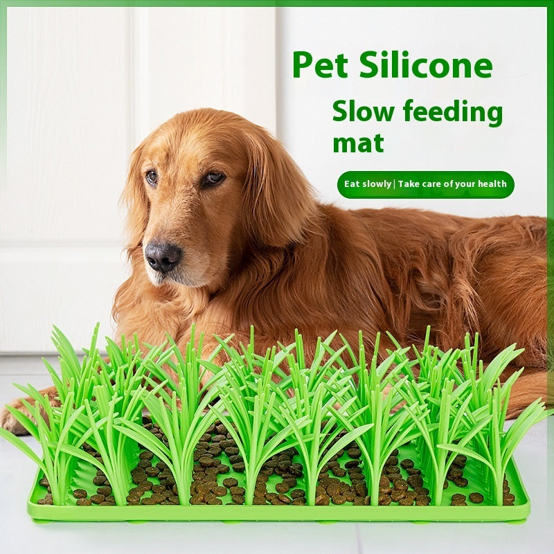 Pawrio™  Silicone Dog Lick Mat – Slow Feeder with Grass Design